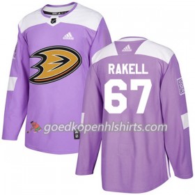 Anaheim Ducks Rickard Rakell 67 Adidas 2017-2018 Purper Fights Cancer Practice Authentic Shirt - Mannen